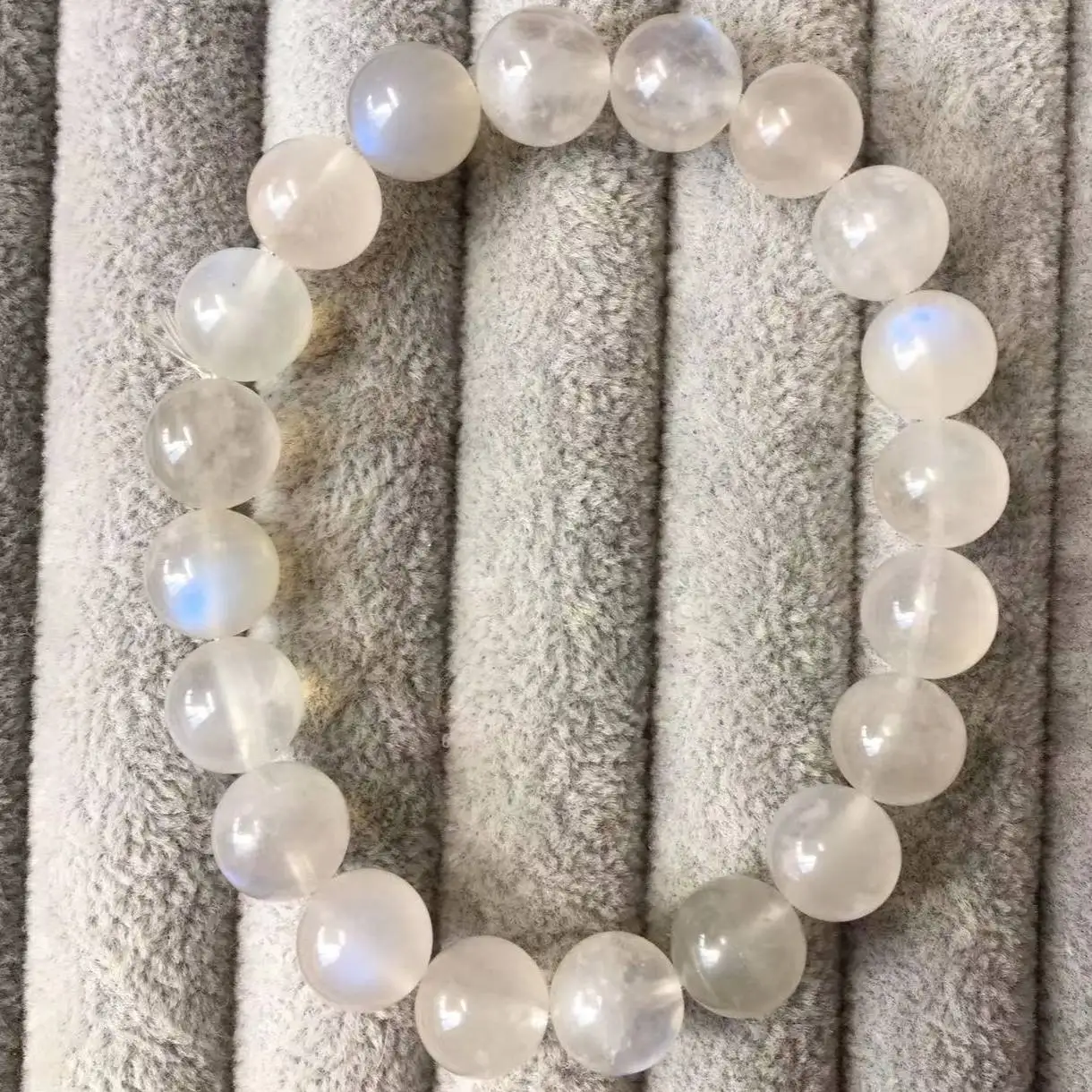 

(5) 1bracelet as photo Approx9.5-10mm natural rainbow moonstone bracelet beads for women men bracelets