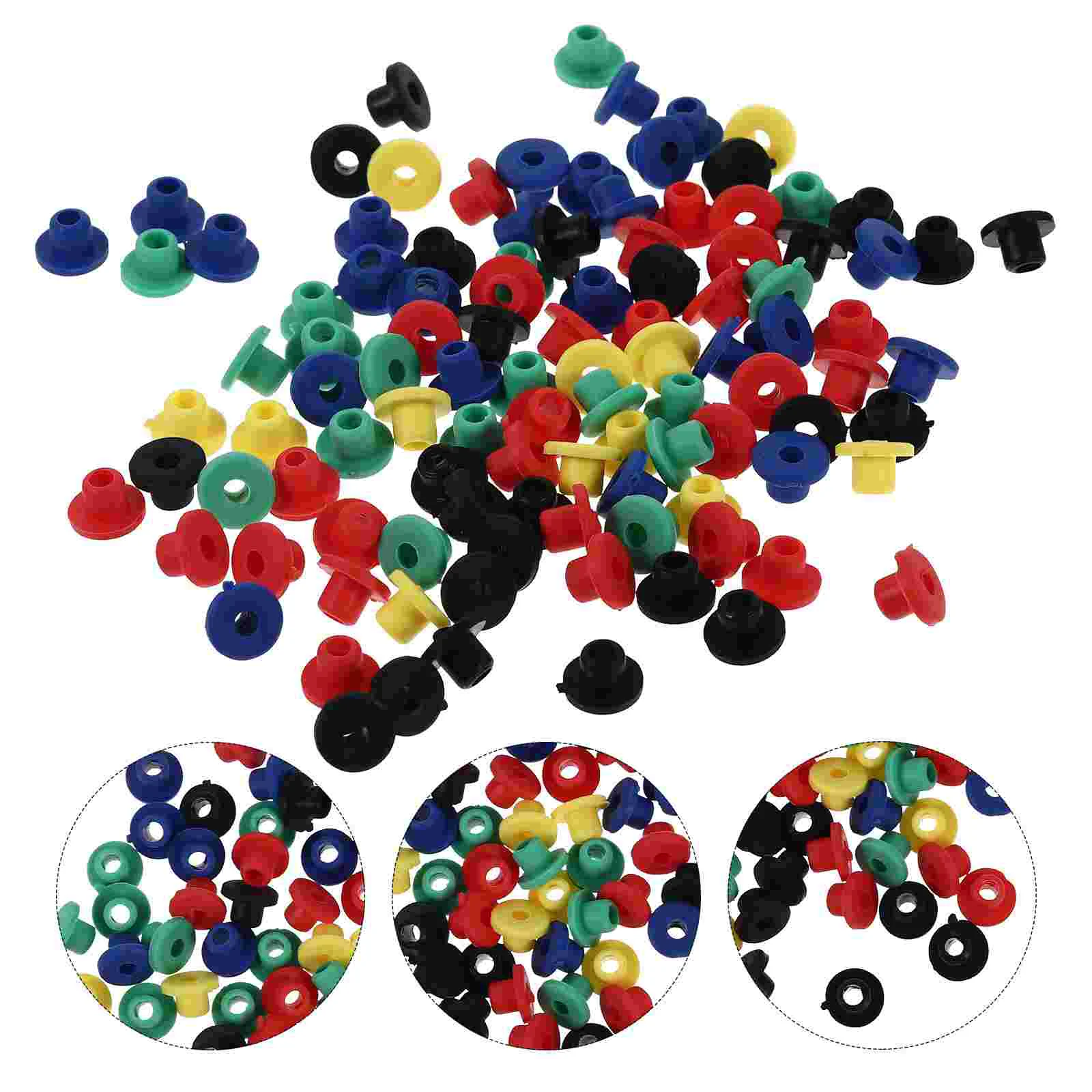 

100pcs Rubber Grommets Colorful Rubber Grommets Machine Parts Supplies ( )