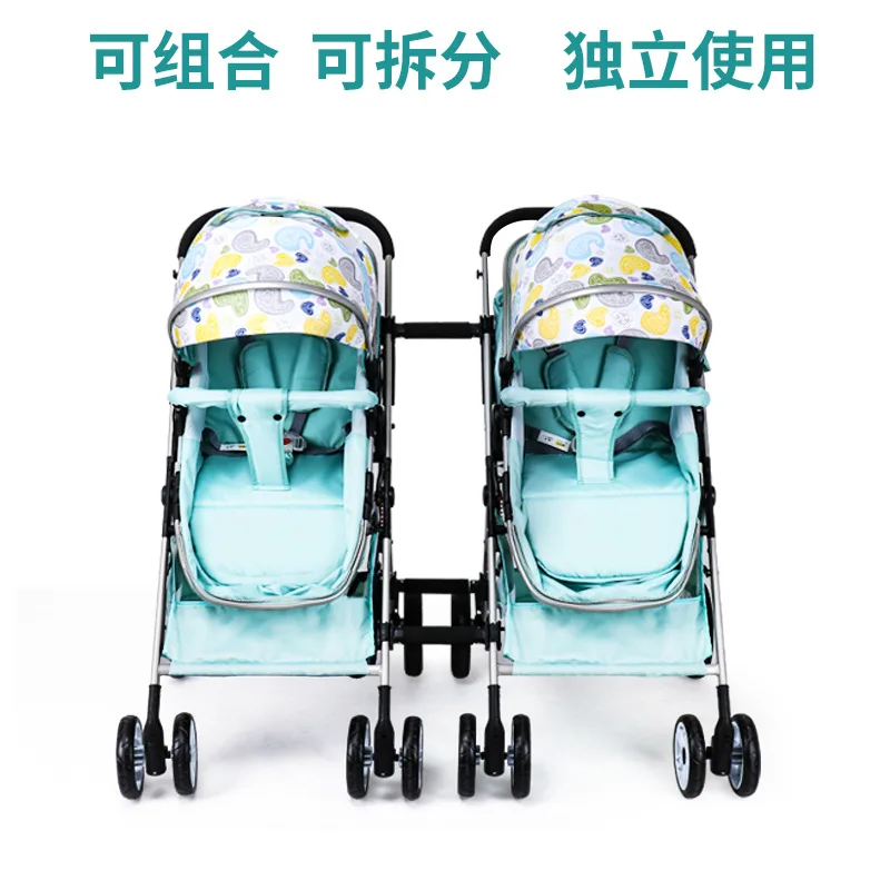 Twin Baby Stroller Lightweight High Landscape Can Sit and Lie Split Folding Double Children's Stroller Wholesale