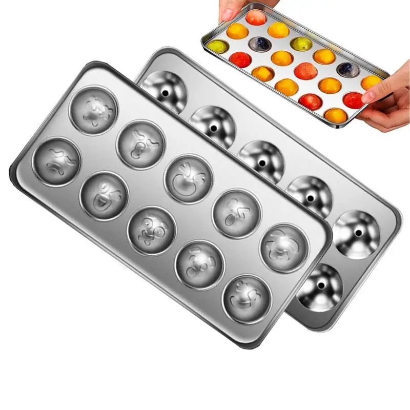 

Форма для льда, круглая форма для льда из нержавеющей стали, форма для изготовления льда с крышкой, форма для приготовления шариков льда для морозильной камеры, инструмент для приготовления льда для коктейлей