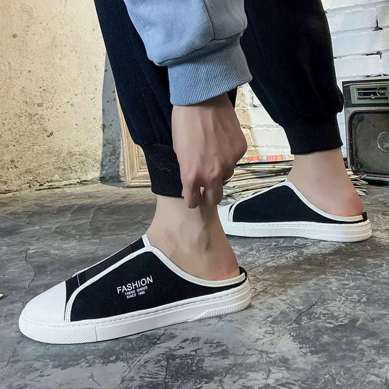 

2021 Summer Fashion Men Shoes Beach Canvas Mules Shoes Comfortable Outdoor shoes Casual Flat Walking Shoes G1050-1054