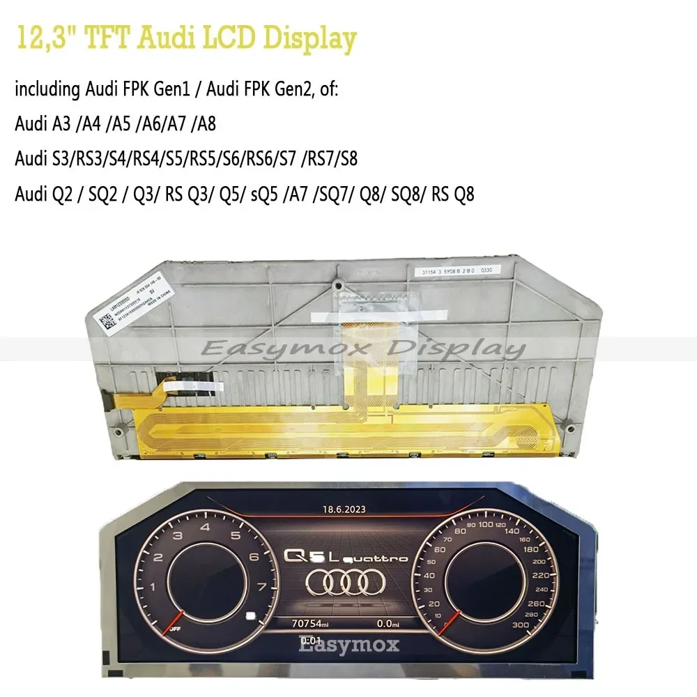 ЛАМ 1233555 E 12 3-дюймовый TFT ЖК-дисплей для Audi A3 A4 A5 A6 A7 A8 Q Seires Bosch ремонт приборной