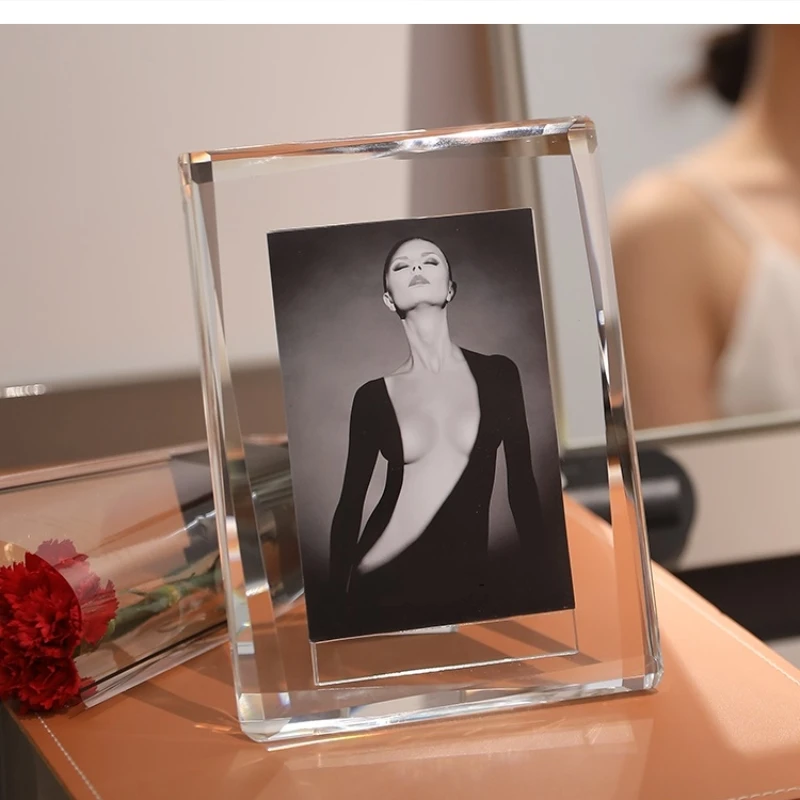 6 &quot7&quot европейская мода легкая роскошная хрустальная фоторамка стол