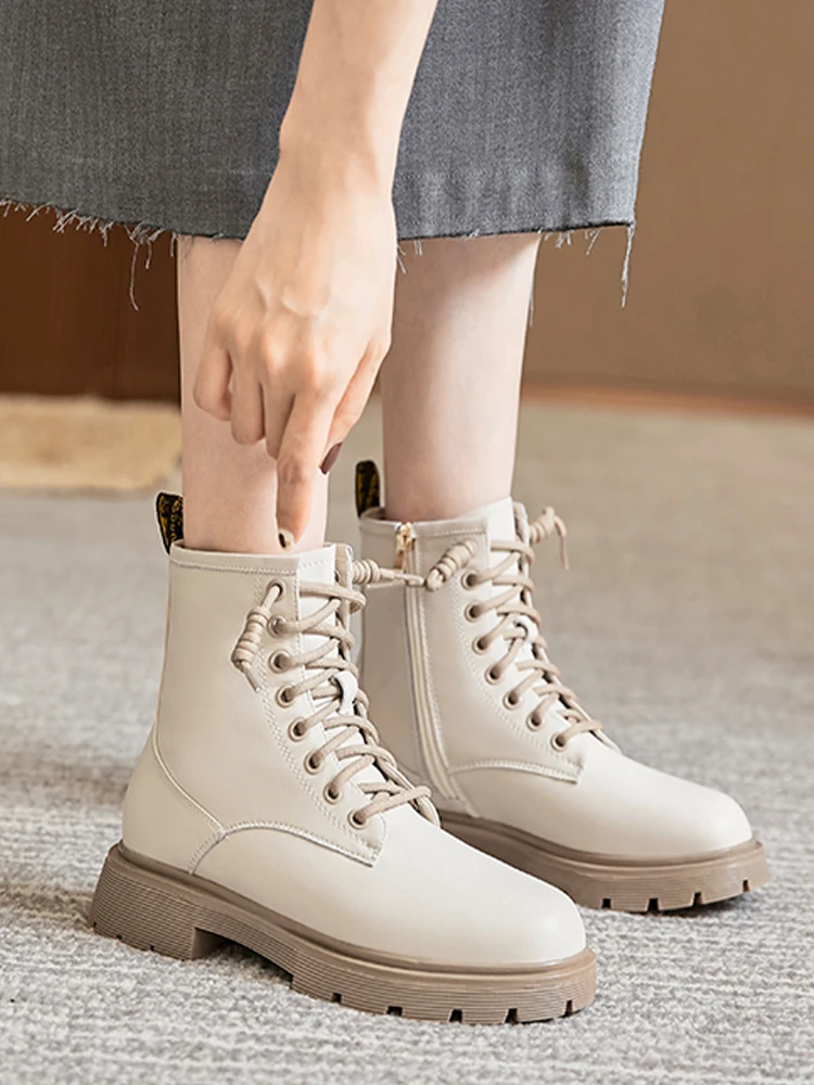 

Women Flats Platform Chelsea Ankle Boots Winter 2022 New Designer Thick Goth Motorcycle Boots Casual Shoes Zipper Snow Botas