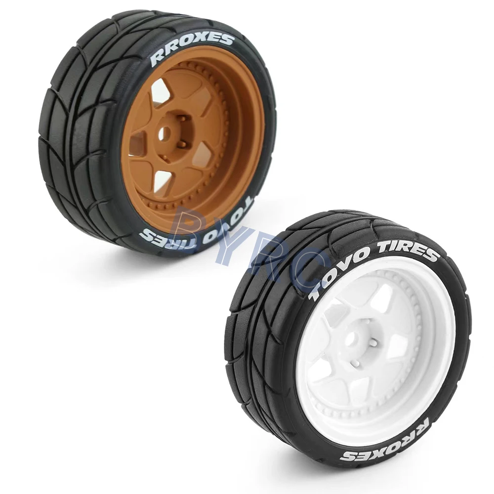 4 шт. резиновые шины для Tamiya TT01 TT01E TT02 TT02B XV01 TA06 PTG-2 1/10 аксессуары радиоуправляемых