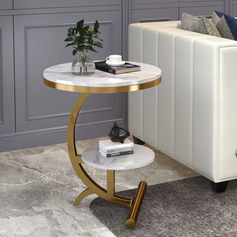 

Роскошный дизайнерский боковой мраморный диван для гостиной, Маленький журнальный столик, маленький круглый стол для балкона, прикроватный столик Mueblesa, домашняя мебель WXHYH