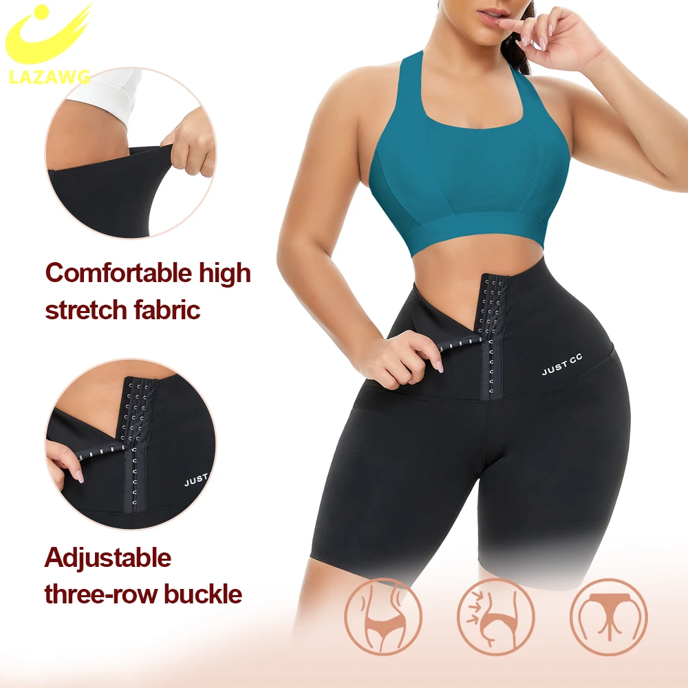 LAZAWG Women Butt Lifter Shapewear Leggings High Waisted Tummy Control Hip Pads Seamless Booty Lifter Slimming Push Up Pants