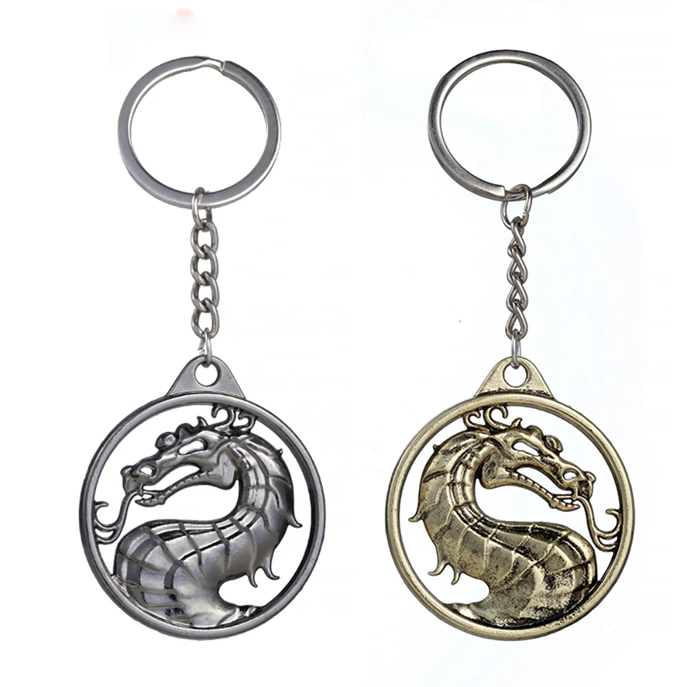

Mortal Kombat Keychain Fighting Game Dragon Jane Empire Pendant Necklace Vintage Jewelry Collier For Game Fans Gift