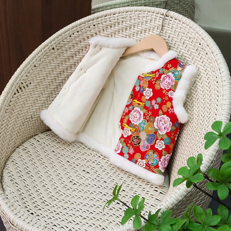 Зима 2024 года детские жилеты для детей от 1 до 8 лет традиционный китайский