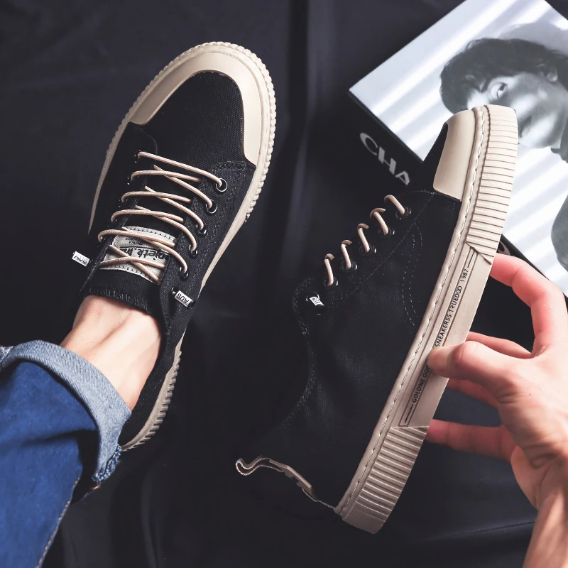 Мужские холщовые кроссовки Вулканизированная подошва удобная повседневная