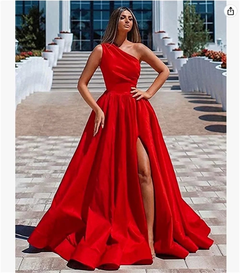 

vestido de Fiesta De Boda Robe De Fête De Mariage One-Shoulder Asymmentric Front Splited Sweep Train Custom-made Mother's Dress