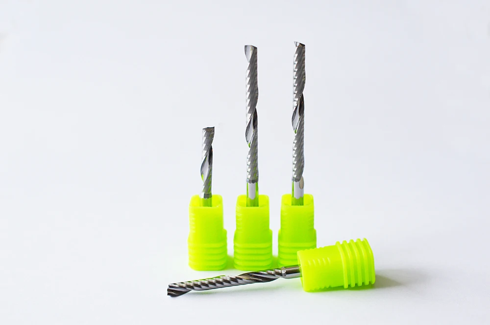 

10pcs 3.175x1.0x4MM One Spiral Flute Solid Micro Carbide End Mill CNC Wood Engraving Tools Router Tool for Wood Acryl