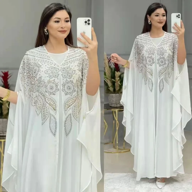 Muslim Robes Abayat Loose European and American Abayas for Women Burqa Clothes African Dresses for Women Islamic 2-piece Set