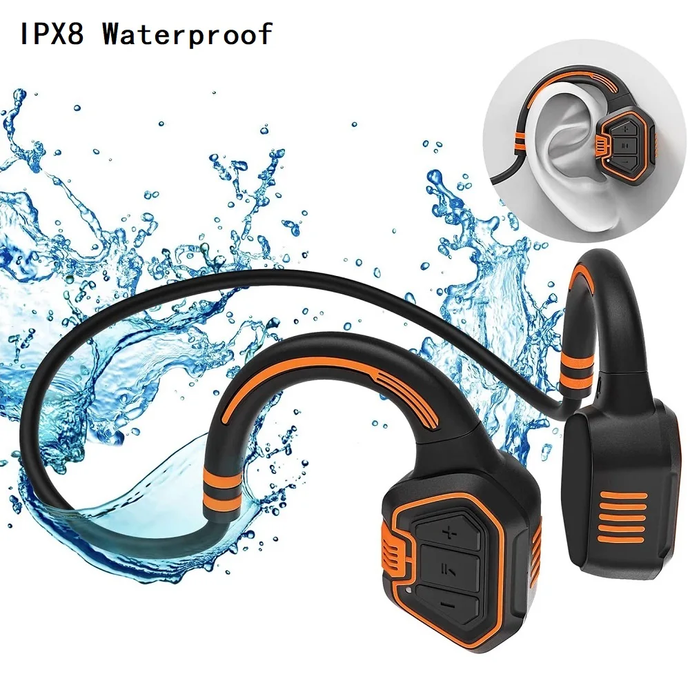 

TWS-наушники с костной проводимостью, IPX8, водонепроницаемые беспроводные наушники Bluetooth 5,1, встроенный MP3 музыкальный плеер 16 Гб