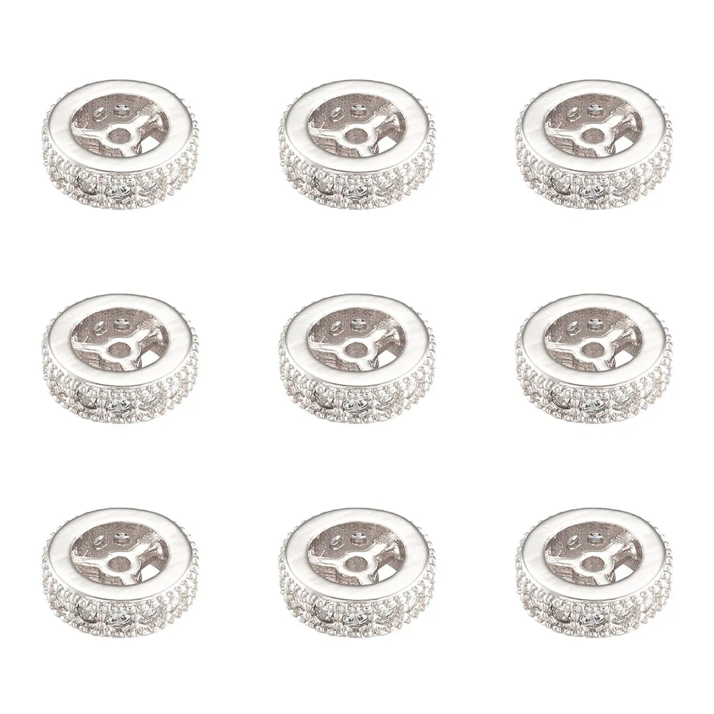 

10pcs 10x3mm Brass Cubic Zirconia Beads Rondelle for Bracelet Necklace DIY Jewelry Handmade Making Accessories Mixed Color
