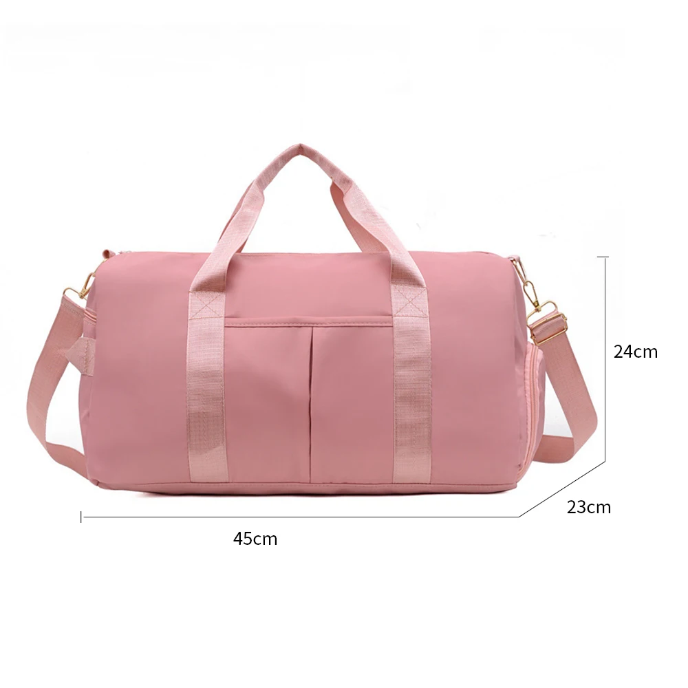 Outdoor Waterproof Nylon Sports Gym Bags Men Women Training Fitness Travel Handbag Yoga Mat Sport Bag with Shoes Compartment