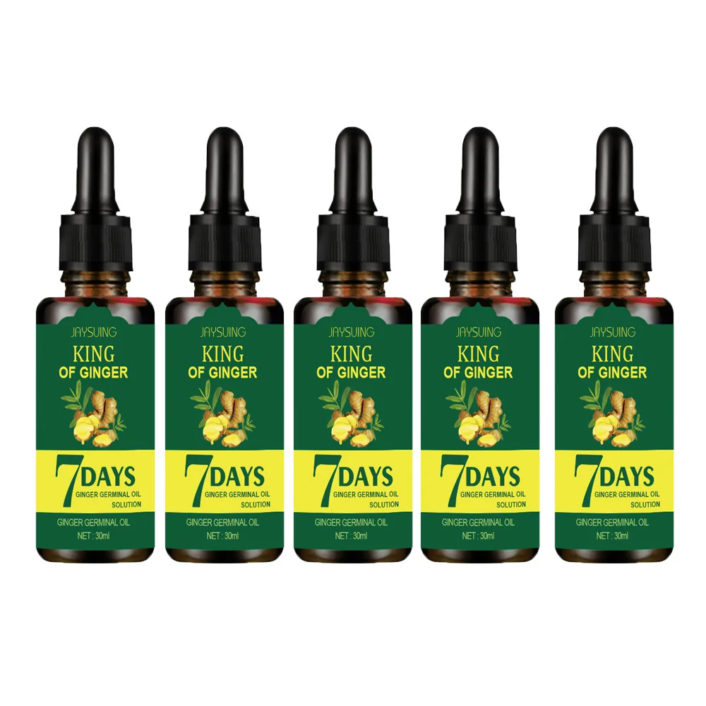 

5PCS 7 Days Ginger Hair Growth Serum Fast Growth Hair Essential Oil Anti Hair Loss Repair dry damaged hair thickening Hair Care