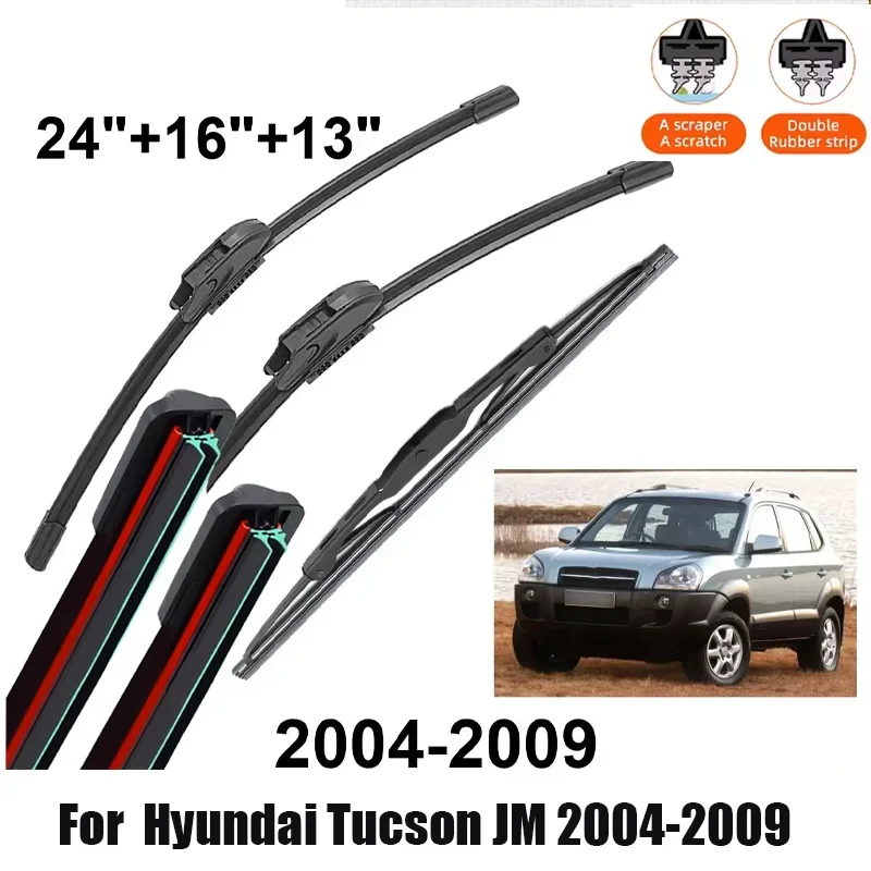 

Автомобильные дворники для Hyundai Tucson JM 2004-2009: передние и задние щетки стеклоочистителя, аксессуары для авто 2004 2005 2006 2007 2008