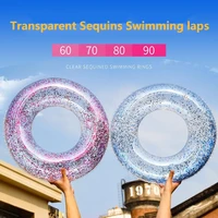 transparent glitter pool foats swimming ring adult children inflatable pool tube giant float boys girl water fun toy swim laps