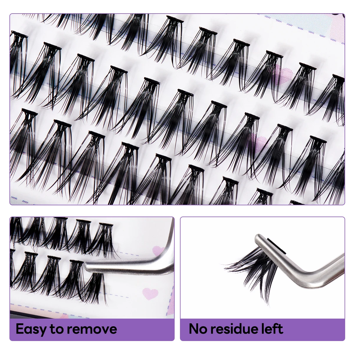 ARISON 3Row DIY Кластерные ресницы 20D/30D/40D/50D Индивидуальные ласточкин хвост