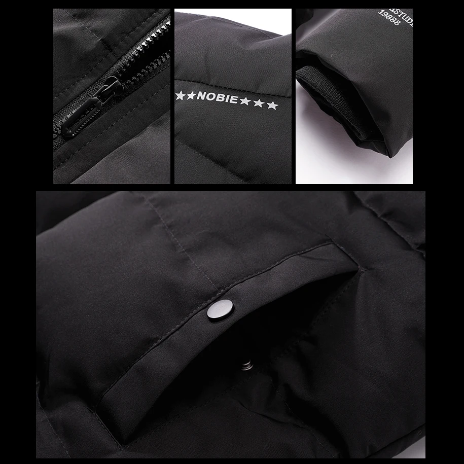 Varsanol Winter Black Men's Parkas Thicken Warm Jacket Coats Men Clothing Casual Stand Collar Fashion Streetwear Overcoat 8XL