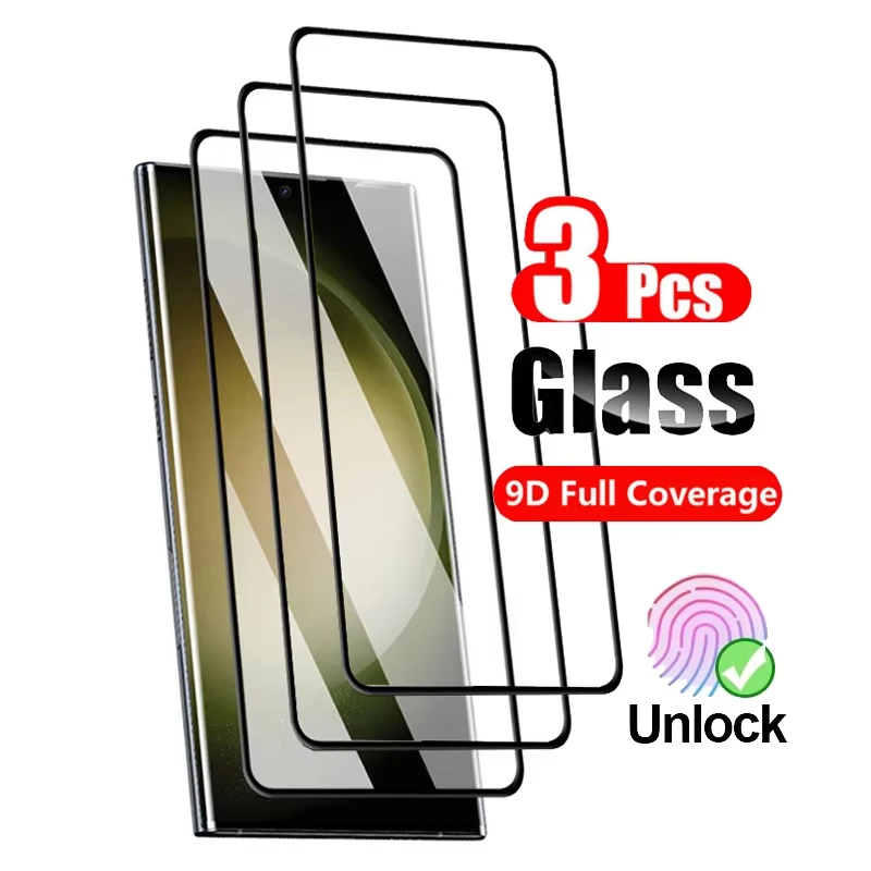 1-3PCS 9H Protector For Samsung S24 S23 Ultra S21 S20 FE Tempered Glass SamsungA55 A54 A53 A52 A51 A35 A34 A33 A25 A15 5G 4G