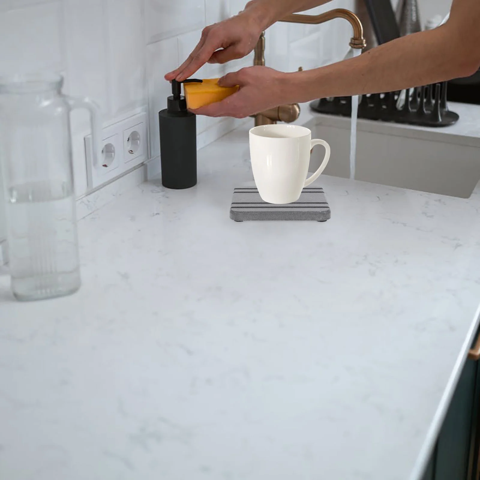 3 шт. диатомитовый поднос впитывающий камень сушилка для раковины кухонный