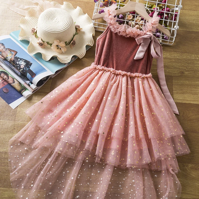 

Милое розовое платье-смокинг для девочек, платье принцессы, детское многослойное Тюлевое платье-комбинация с блестками для дня рождения, платья с цветами для девочек на свадьбу