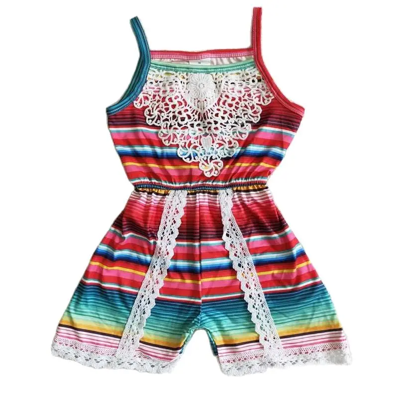 

Baby Romper Girls Colorful Striped Suspender Summer Romper Bodysuit Kids Boutique High Quality Children's Clothing