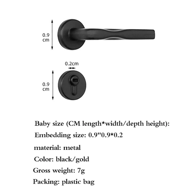 Милый Винтажный Забавный 1/12 миниатюрный дверной замок для кукольного домика