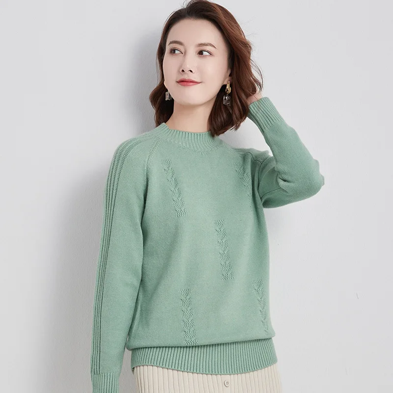 

Женский трикотажный свитер с длинным рукавом, на осень/зиму