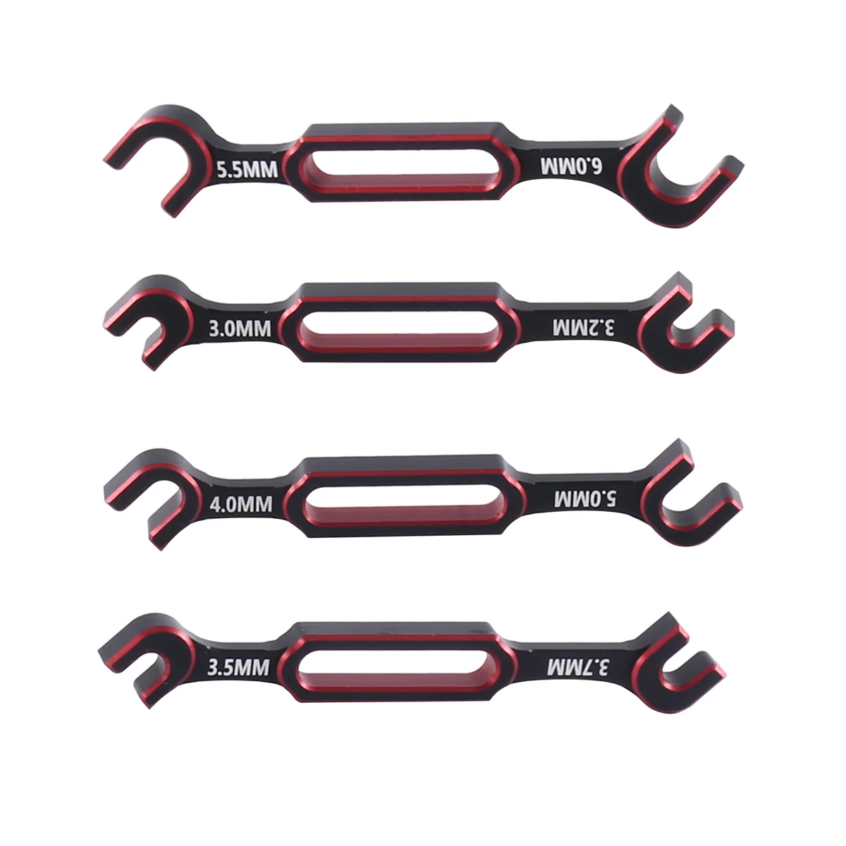 

4Pcs Wrench 3/3.2/3.5/3.7/4/5/5.5/6mm Turnbuckle Nut Ball End Joint Remover Universal Tool for RC Car Drone Boat,1