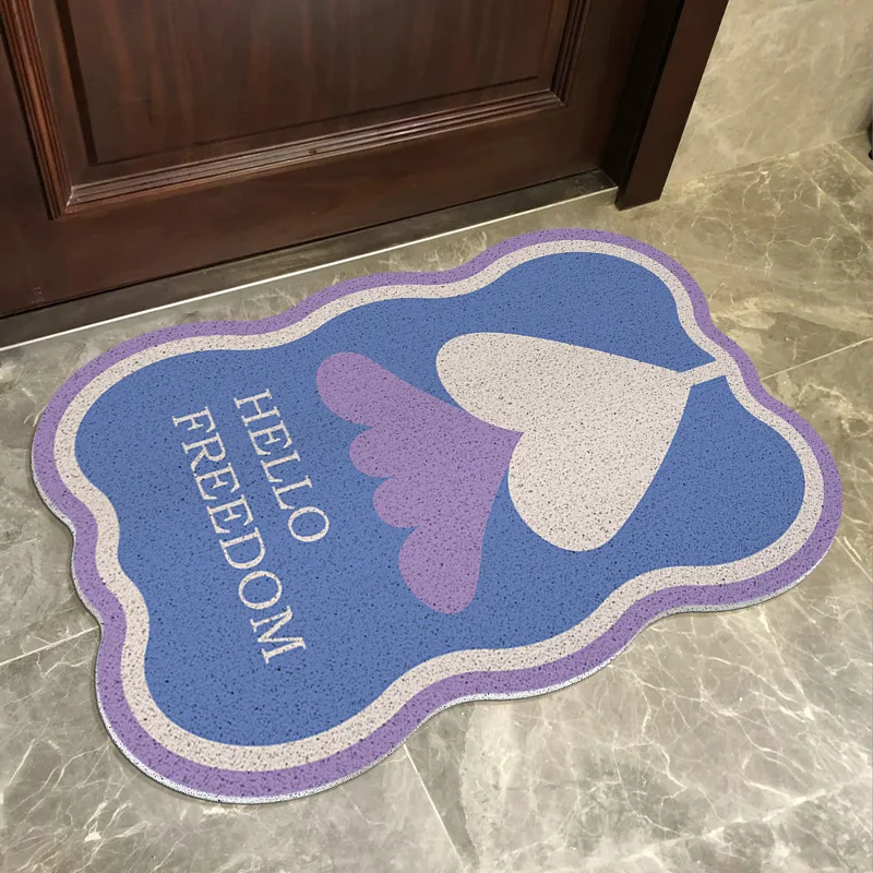 

Simple PVC Ribbon Carpet for Balcony, Living Room Entrance Door, Anti-Slip, Dust Resistant, Dirty Flower Mats, Can Be Freely Cut