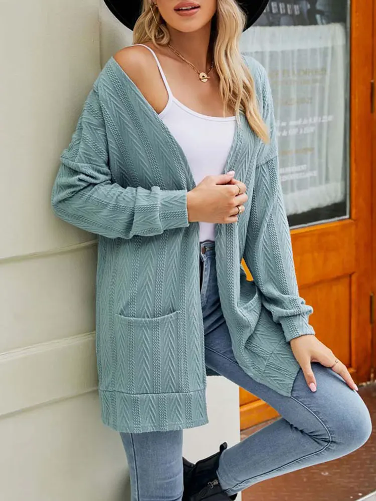 

Женский трикотажный кардиган-кимоно, Зеленое Длинное трикотажное кимоно с длинным рукавом, осень 2022