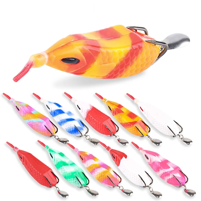 

1PCS 9.5cm 16g Japan Mould Big Rubber Frog Fishing Lures With balance weight Spoon Snakehead Lure Floating Artificial Bait pe