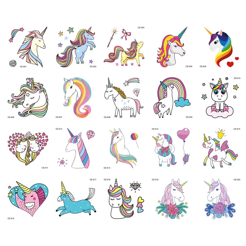 

20pcs Ins Series Tattoo Sticker Face Lovely Body Art Fake Temporary Waterproof Tattoo for Kids Women Colorful Rainbow Expression