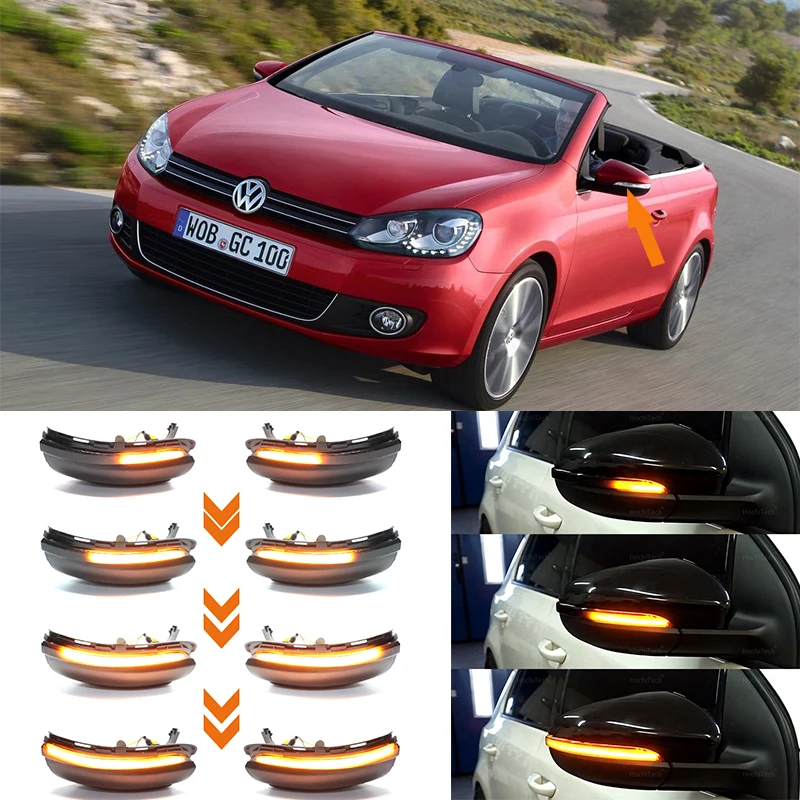 

For VW GOLF 6 MK6 GTI R32 08-14 Touran LED Dynamic Turn Signal Light Side Wing Rearview Mirror Indicator Lamp With Bottom Shell