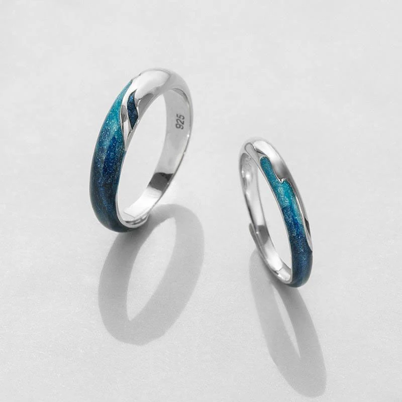 

Original Design Silver Chinese Style Series Cold Water Light Luxury Romantic Sweet Couple Ring Jewelry Accessories