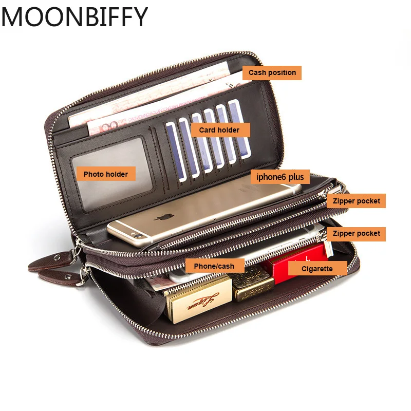 

Мужской клатч, кошельки из искусственной кожи, вместительный мужской кошелек на молнии с ремешком на руку, роскошные деловые однотонные муж...