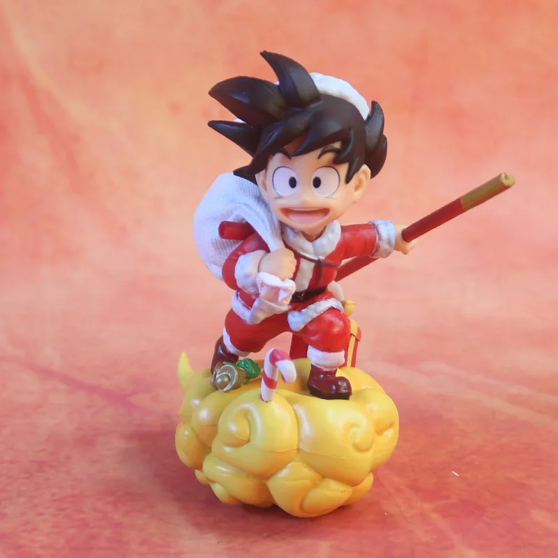 

12cm Dragon Ball Z Son Goku Cosplay Santa Claus Figurine Somersault Cloud Action Figures Collectible Model Toys Christmas Gifts