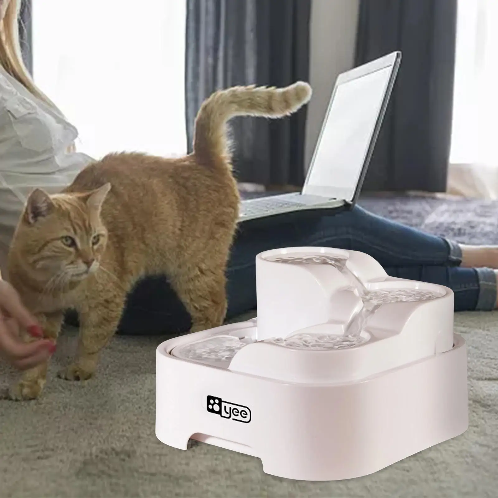 

2L Cat Water Fountain Water Dispenser Mute Portable USB Waterer Drinking Water Fountain for Dog Kitten Pet Supplies