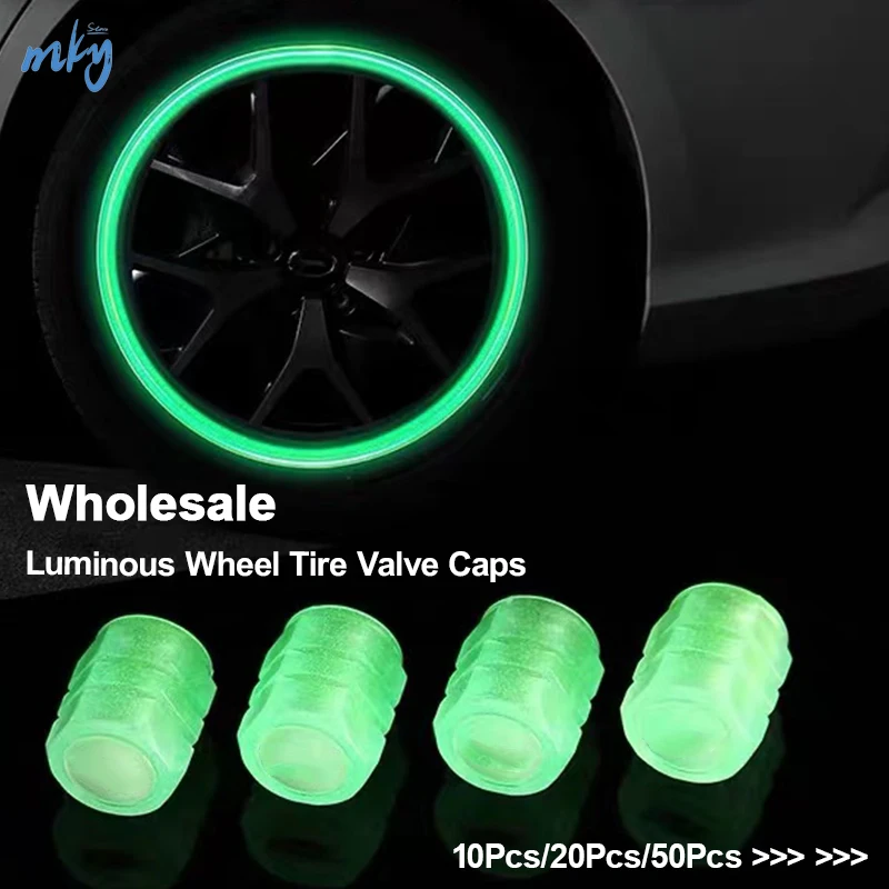

10/20/50Pcs Luminous Tire Stem Valve Caps Universal Stem Covers for Cars SUVs Bike Bicycle Trucks Motorcycles Wholesale