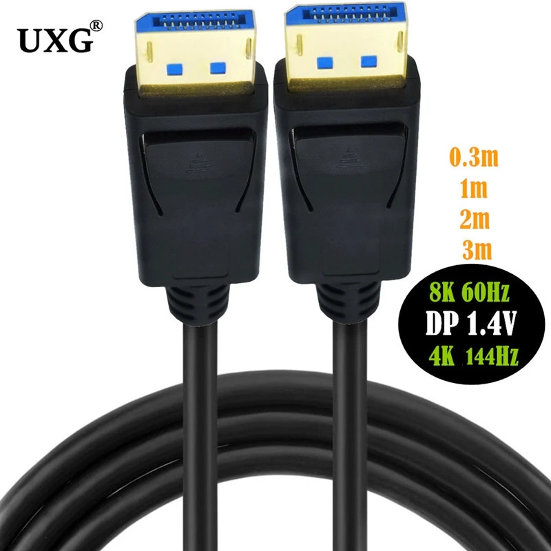 

1M 2M 3M DisplayPort 1.4 Cable 8K 4K HDR 165Hz 60Hz Display Port Adapter For Video PC Laptop TV DP High Speed 32.4Gbps DP Cable