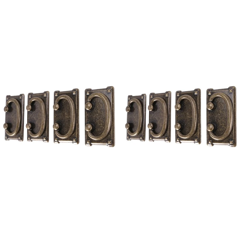 

8Pcs Vintage Antique Bronze Drawer Ring Pull Handles, Cabinet Door Furniture Handle Decoration