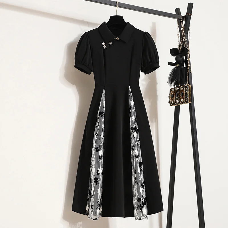 

Женское кружевное платье-Ципао, элегантное платье в стиле ретро, лето