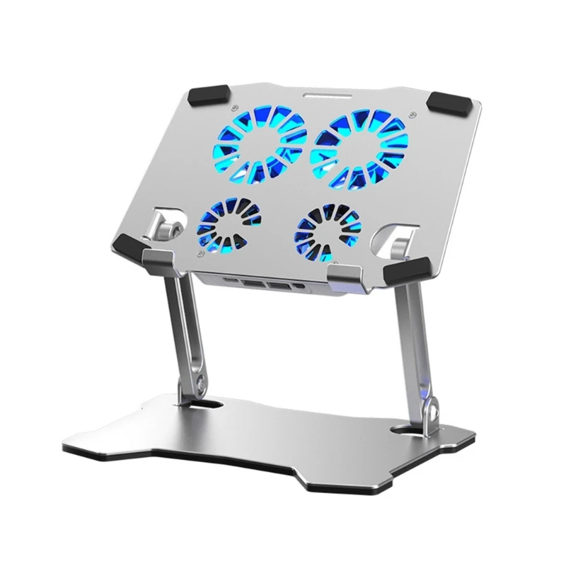 

X16 Portable Laptop Stand Notebook Holder Bracket with Adjustable Height and Cooling Fans Folding Design Portable Rack