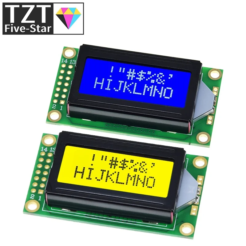 TZT 8x2 ЖК-модуль 0802 экран символьного дисплея синий/желтый зеленый для Arduino
