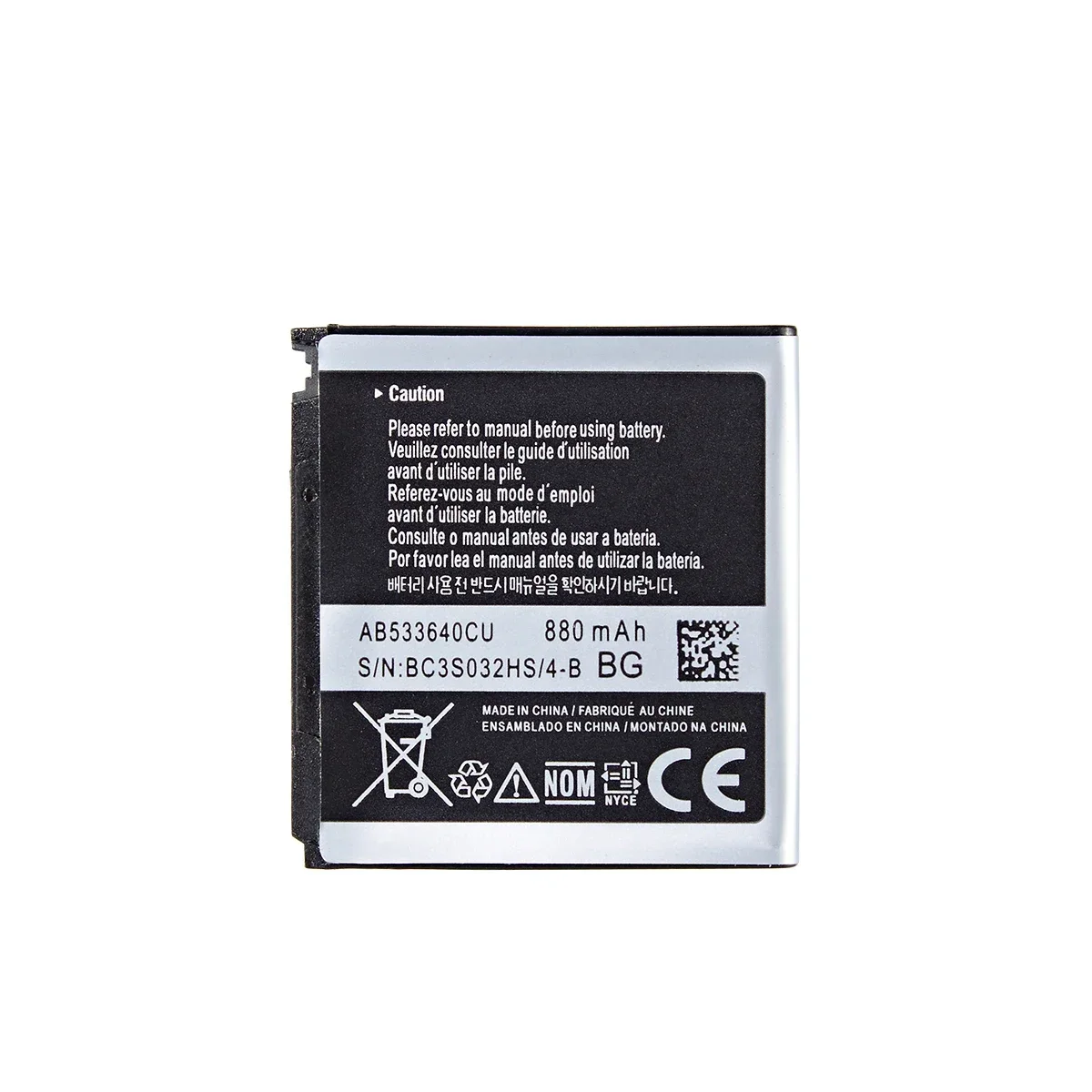 Совершенно новый AB 533640 CU Аккумулятор CK/CE 880 мАч для Samsung S3600C GT-S3600i S6888 S3710 S3930C S3601 S3601C