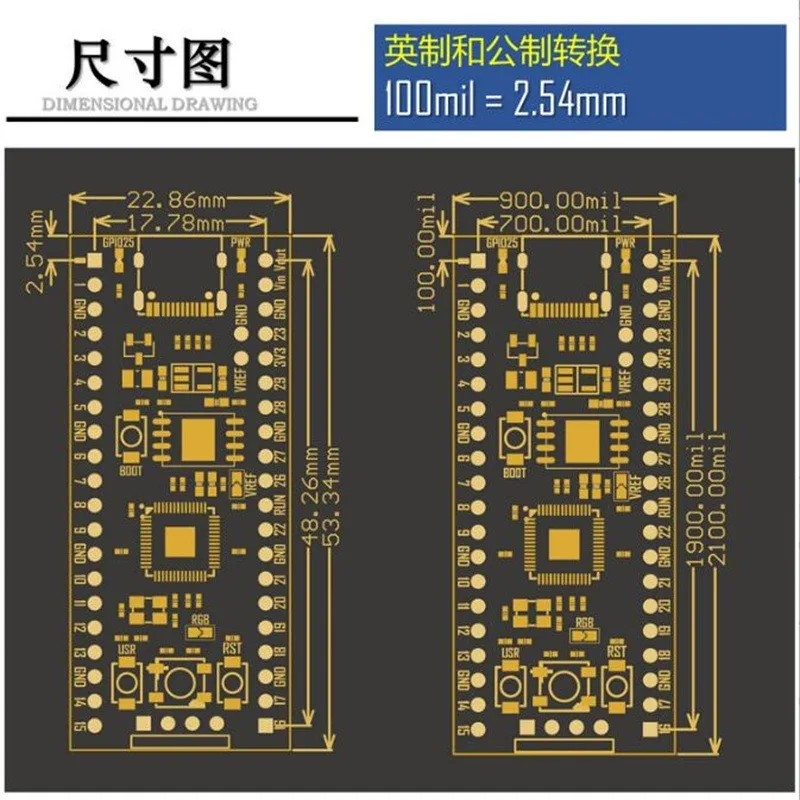 Основная плата YD-RP2040 Raspberry Pi совместимая с RP2 Pico Micropython