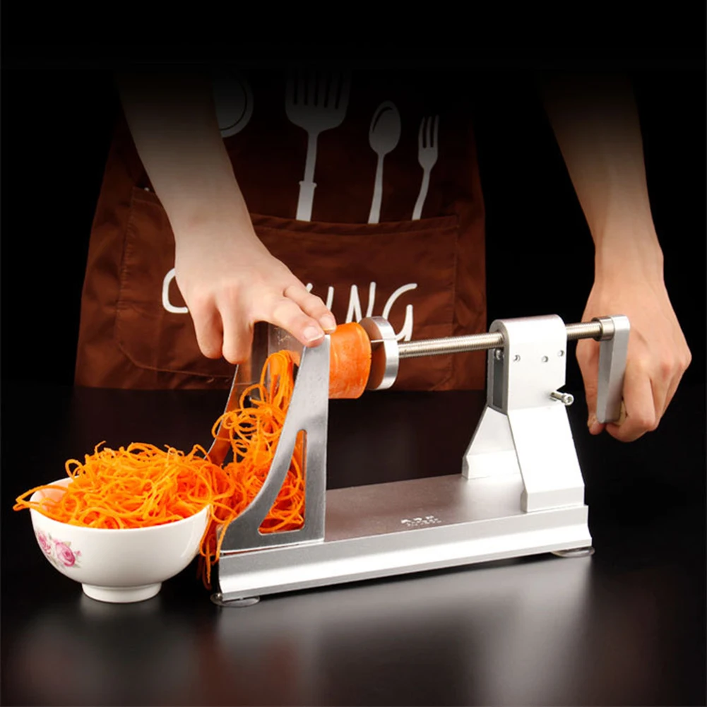 

Multifunctional Vegetable Cutter Stainless Steel Blade Manual Food Spiral Slicer Grater Cutter Potato Carrot Grater Kitchen Tool